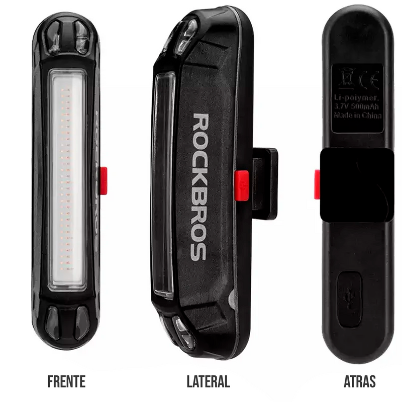 Luz trasera Ciclismo ROCKBROS A54BK -6Modos, 100% LED - MAGICAL OUTDOOR