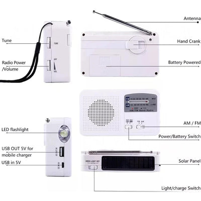 Radio AM/FM multifunción con Linterna LED - MAGICAL OUTDOOR