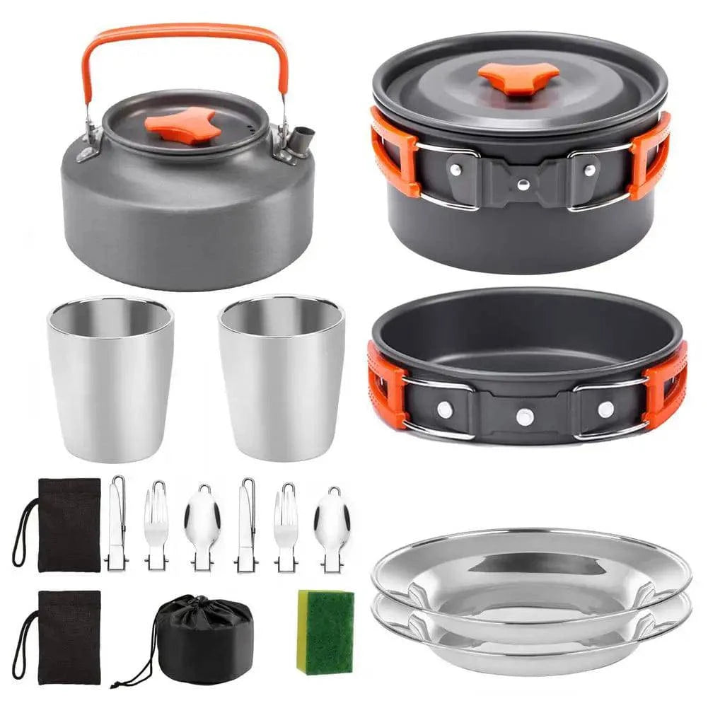 Utensilios de cocina para acampar Olla, Sartén, Tetera, portátil y plegable - MAGICAL OUTDOOR