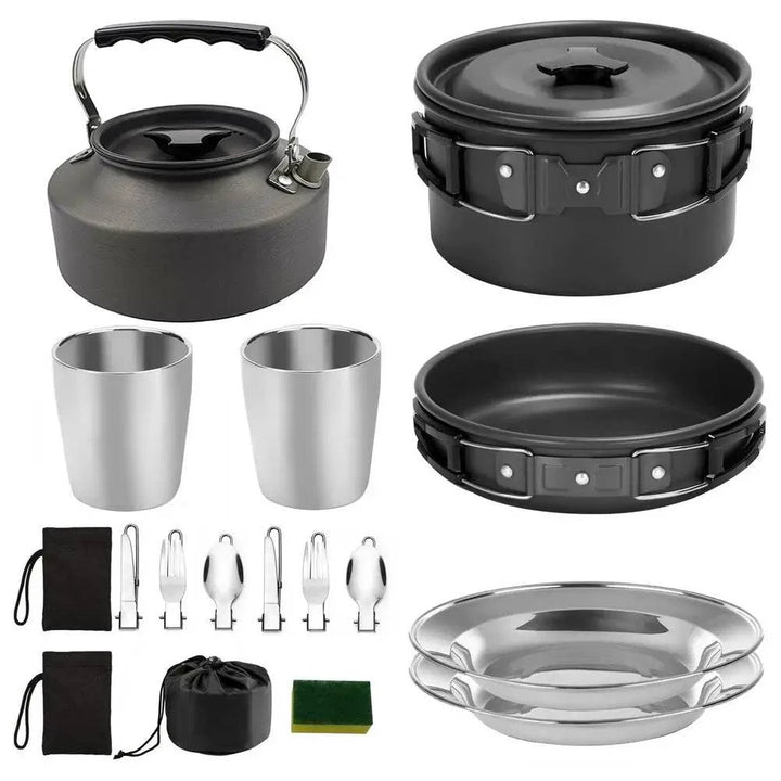 Utensilios de cocina para acampar Olla, Sartén, Tetera, portátil y plegable - MAGICAL OUTDOOR