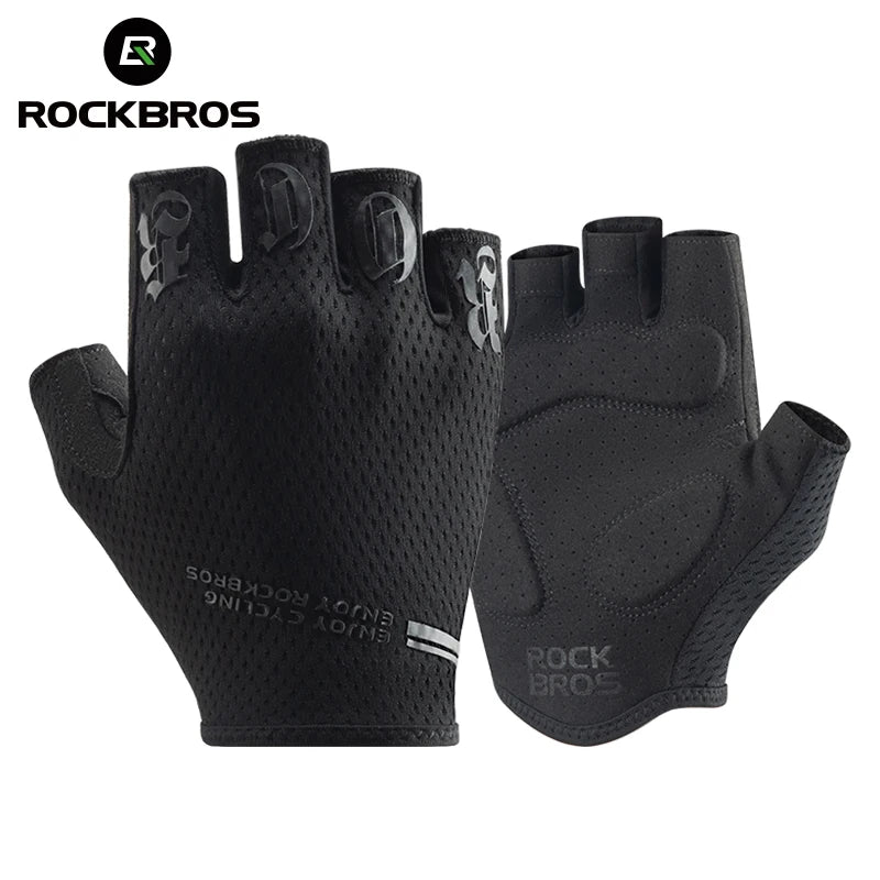 Guantes de ciclismo ROCKBROS S360, guantes de medio dedo a prueba de golpes para bicicleta
