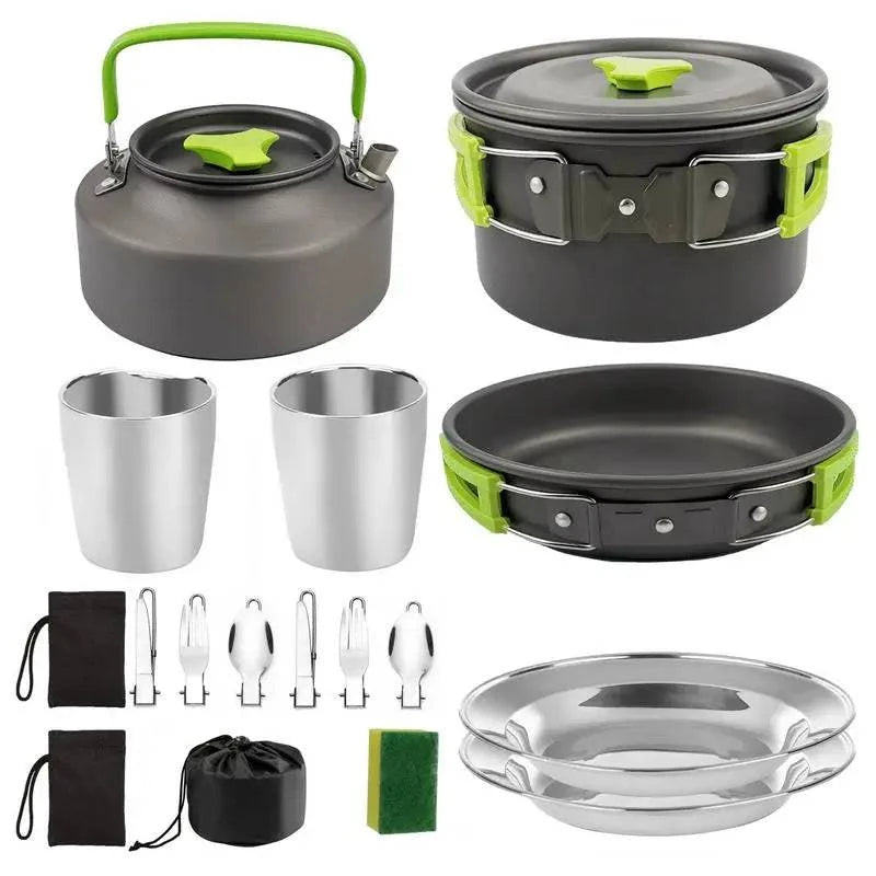Utensilios de cocina para acampar Olla, Sartén, Tetera, portátil y plegable - MAGICAL OUTDOOR