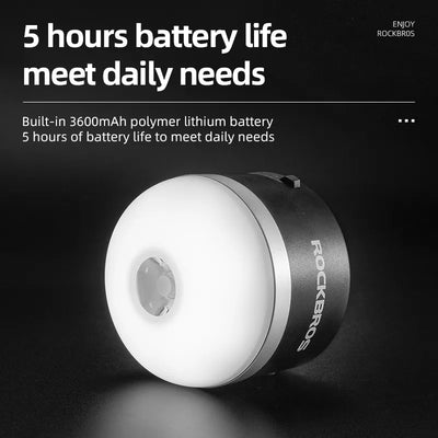 ROCKBROS Camping Light LED Type-C Rechargeable 3600mAh Power Bank 5 Gears Magnetic Outdoor Tent Light Portable Emergency Light - MAGICAL OUTDOOR