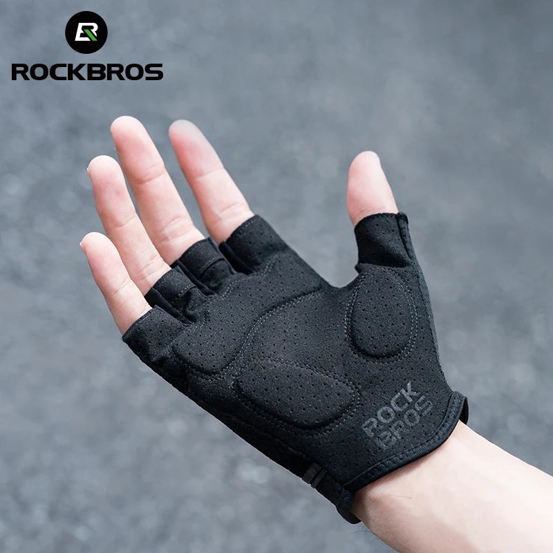 Guantes de ciclismo ROCKBROS S360, guantes de medio dedo a prueba de golpes para bicicleta