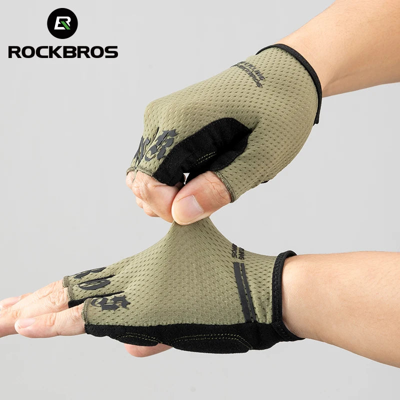 Guantes de ciclismo ROCKBROS S360, guantes de medio dedo a prueba de golpes para bicicleta
