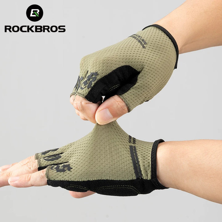 Guantes de ciclismo ROCKBROS S360, guantes de medio dedo a prueba de golpes para bicicleta