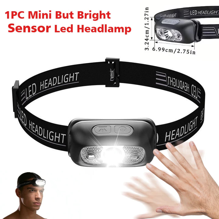 Linterna frontal portátil con Sensor LED recargable para acampar al aire libre y pesca - MAGICAL OUTDOOR