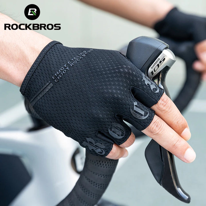 Guantes de ciclismo ROCKBROS S360, guantes de medio dedo a prueba de golpes para bicicleta