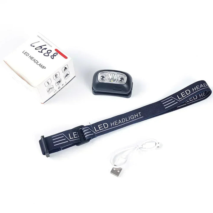 Linterna frontal portátil con Sensor LED recargable para acampar al aire libre y pesca - MAGICAL OUTDOOR
