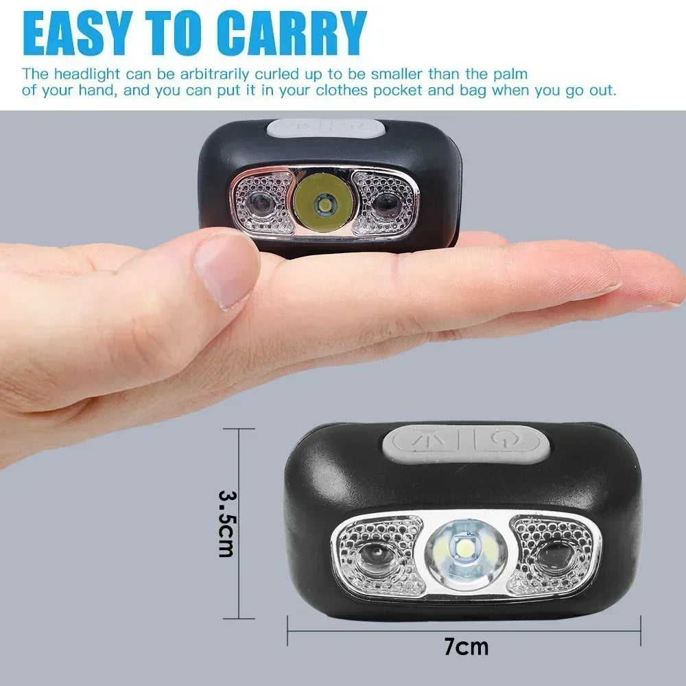 Linterna frontal portátil con Sensor LED recargable para acampar al aire libre y pesca - MAGICAL OUTDOOR