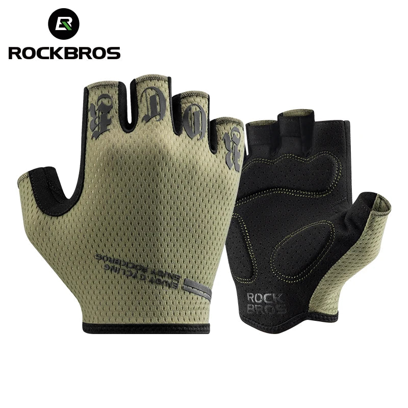 Guantes de ciclismo ROCKBROS S360, guantes de medio dedo a prueba de golpes para bicicleta