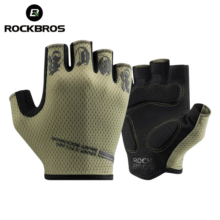 Guantes de ciclismo ROCKBROS S360, guantes de medio dedo a prueba de golpes para bicicleta