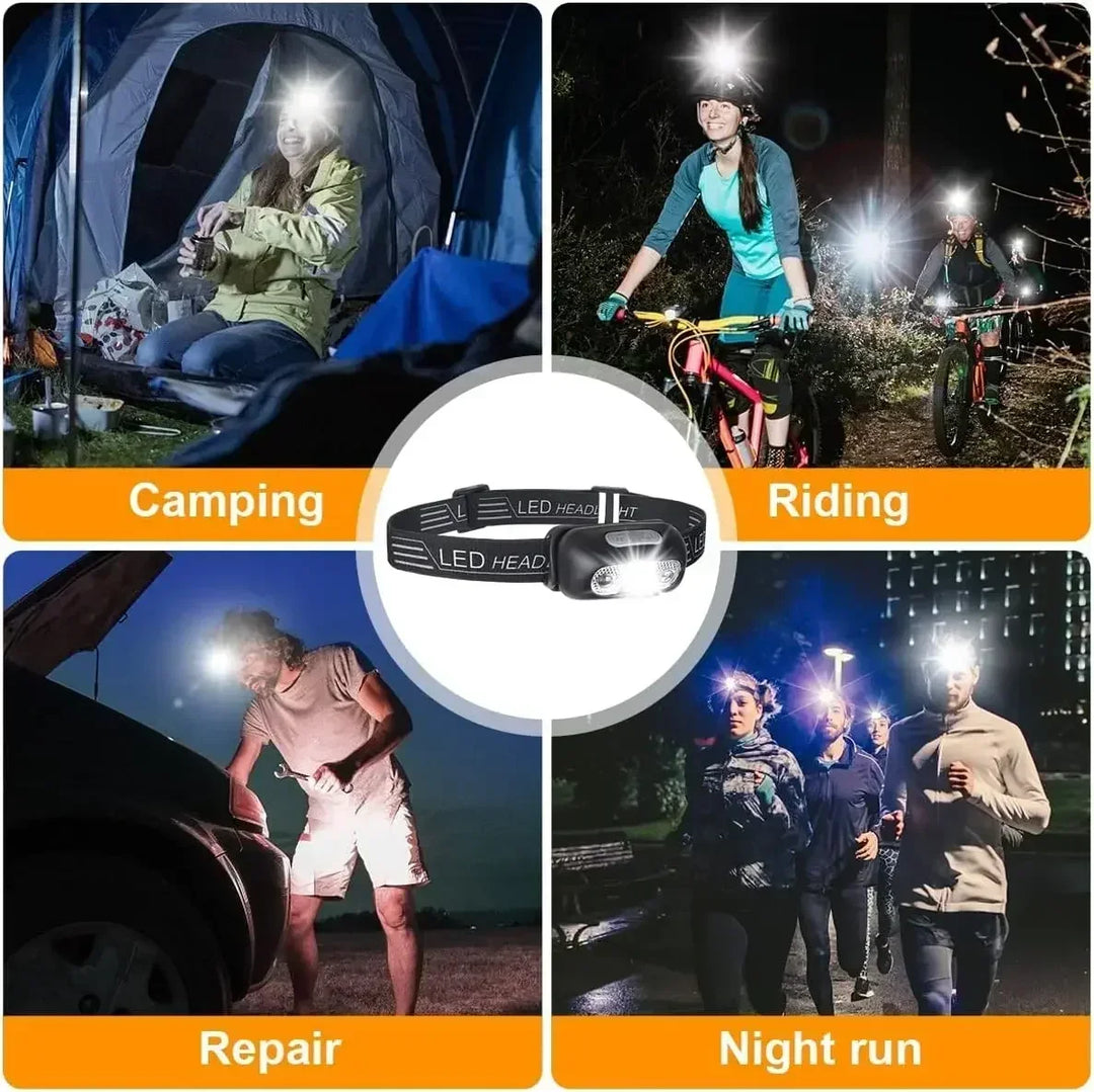 Linterna frontal portátil con Sensor LED recargable para acampar al aire libre y pesca - MAGICAL OUTDOOR