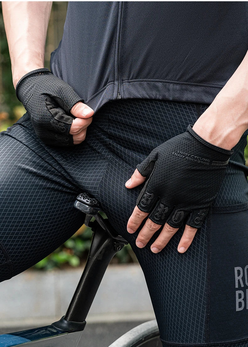 Guantes de ciclismo ROCKBROS S360, guantes de medio dedo a prueba de golpes para bicicleta