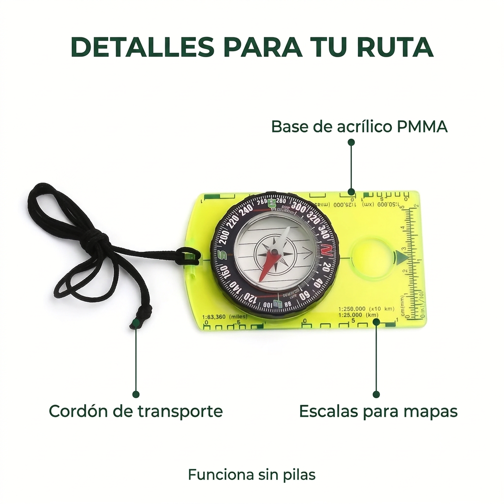 Detalles de la brújula en español