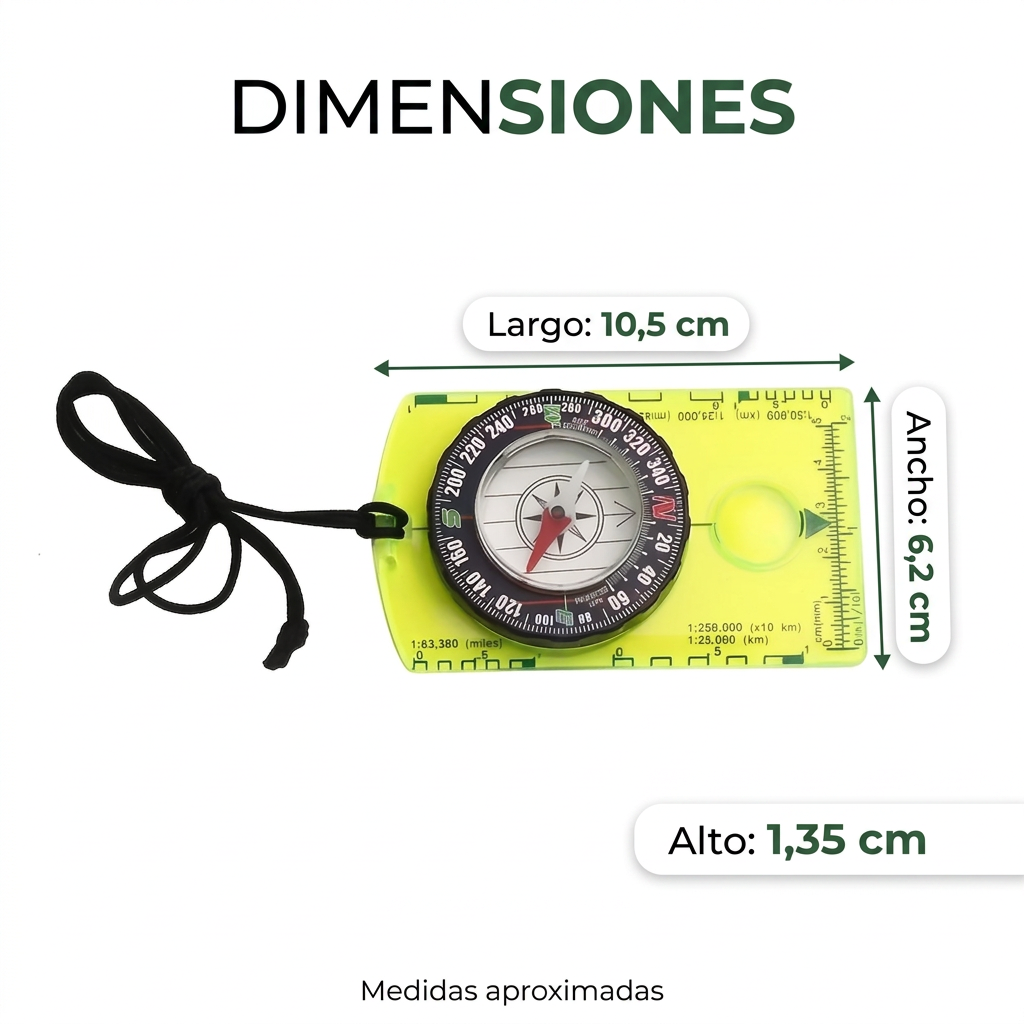 Dimensiones de la brújula en español