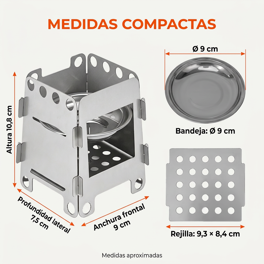 Dimensiones de la mini estufa