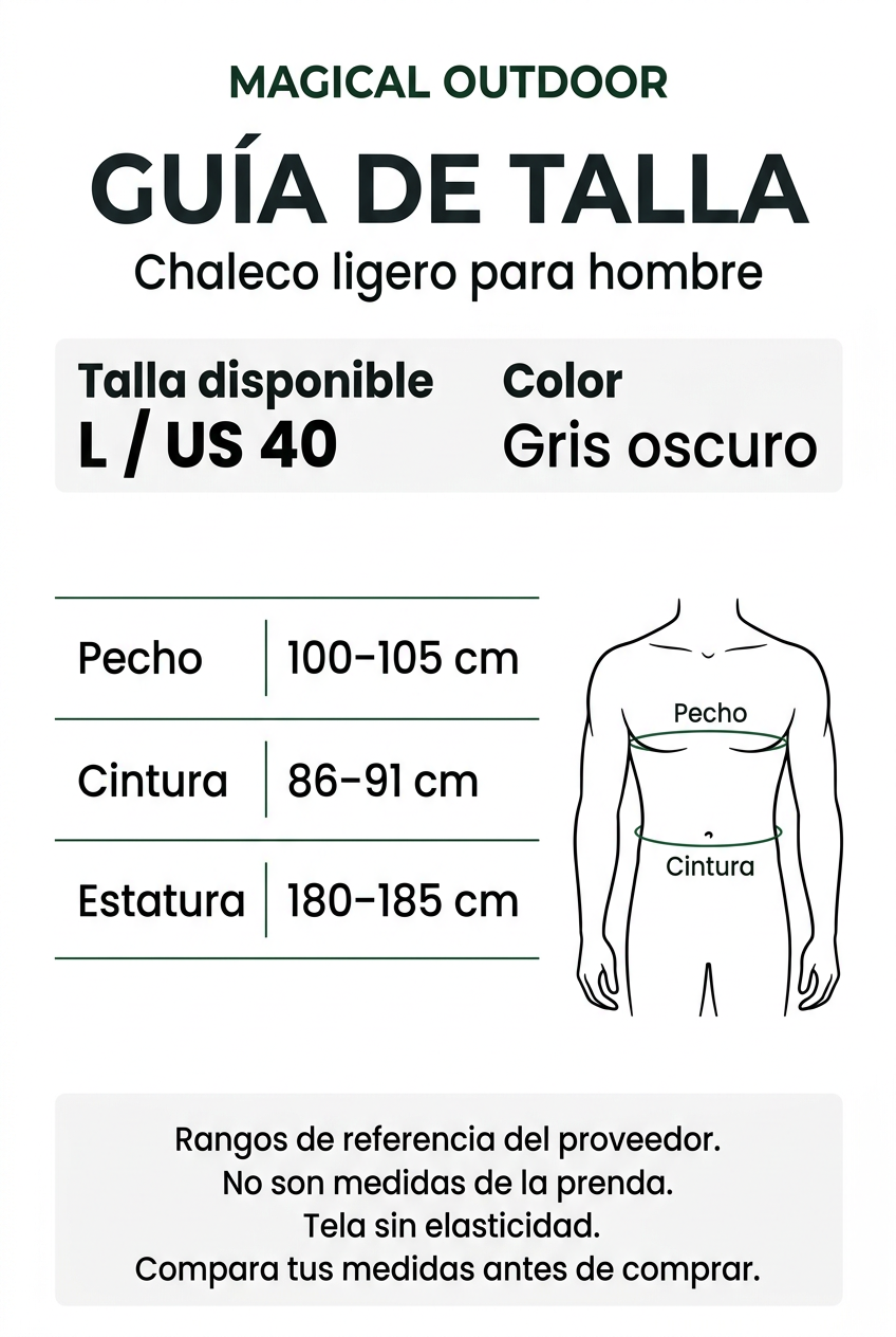 Guía de talla L del chaleco