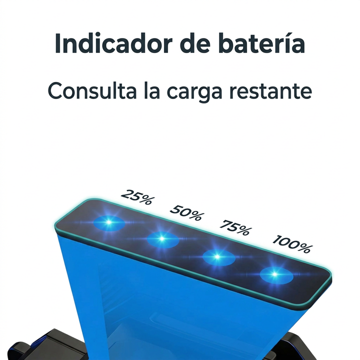 Indicador de cuatro luces para consultar la carga restante de la linterna