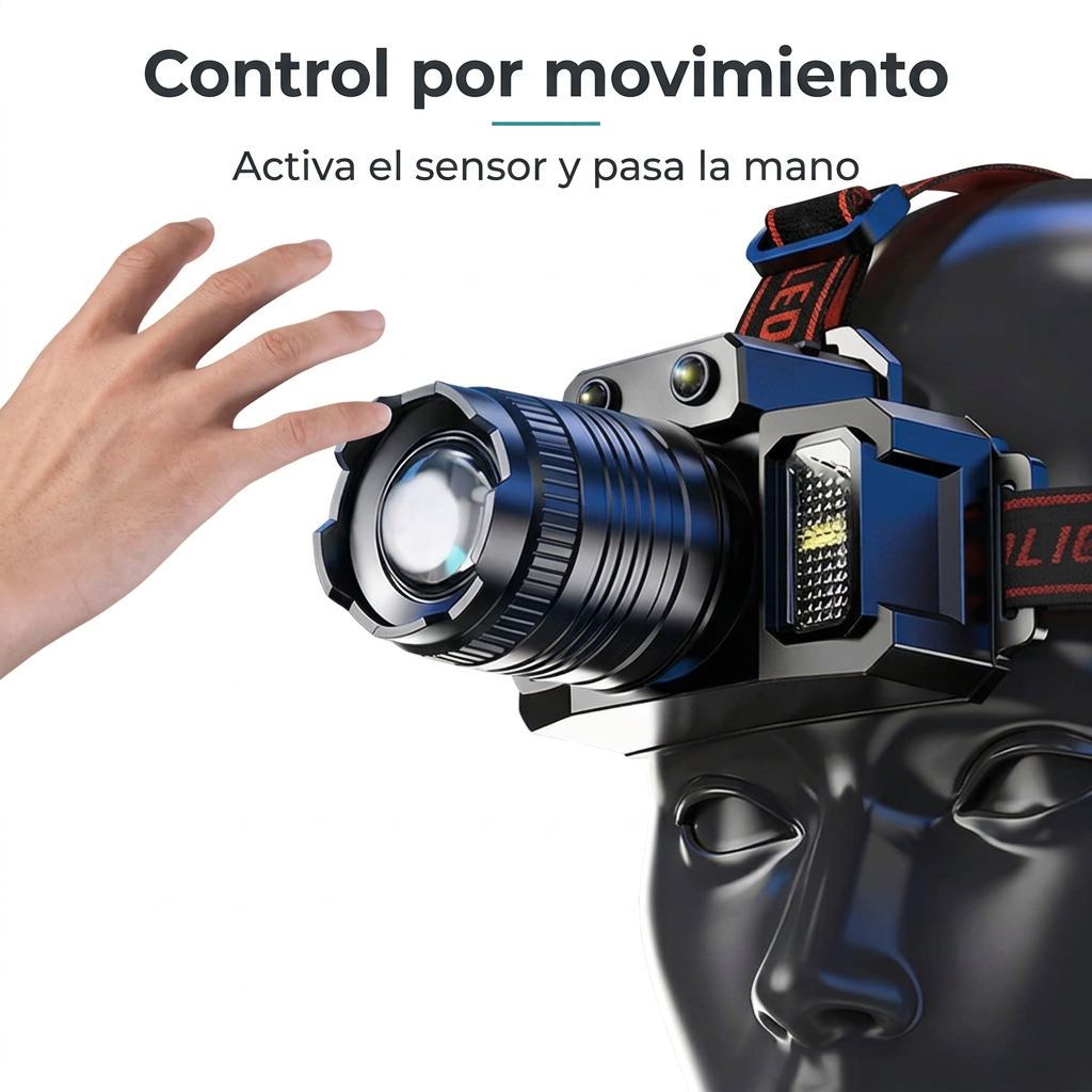 Control de la linterna frontal mediante un gesto de la mano cerca del sensor