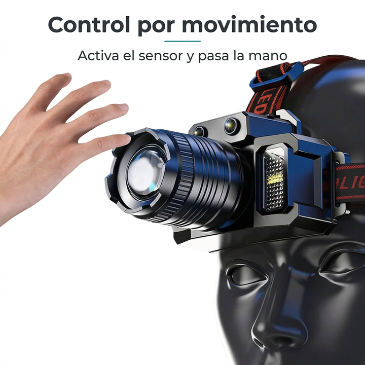 Control de la linterna frontal mediante un gesto de la mano cerca del sensor