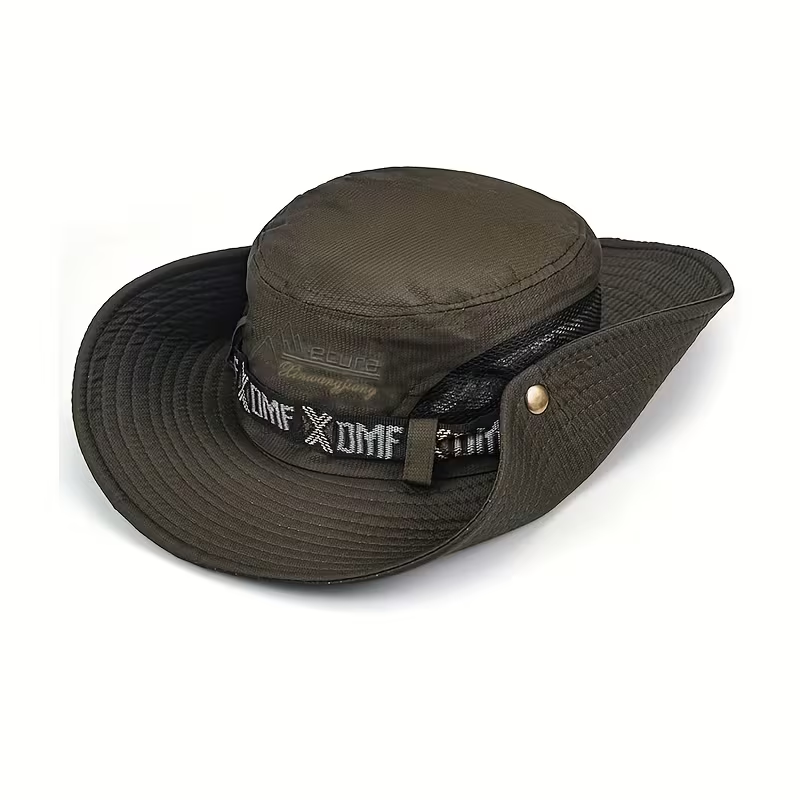 Sombrero con los costados del ala recogidos mediante broches