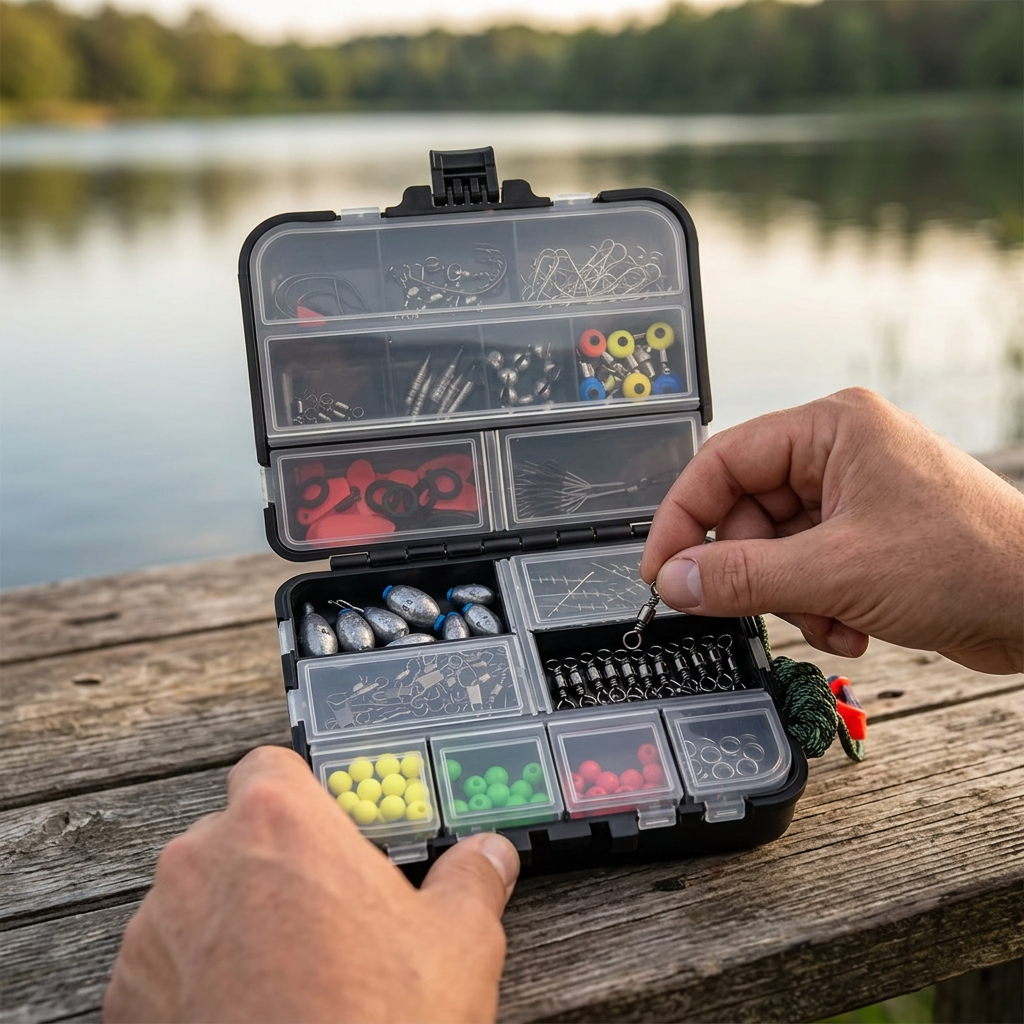 Kit de pesca en uso