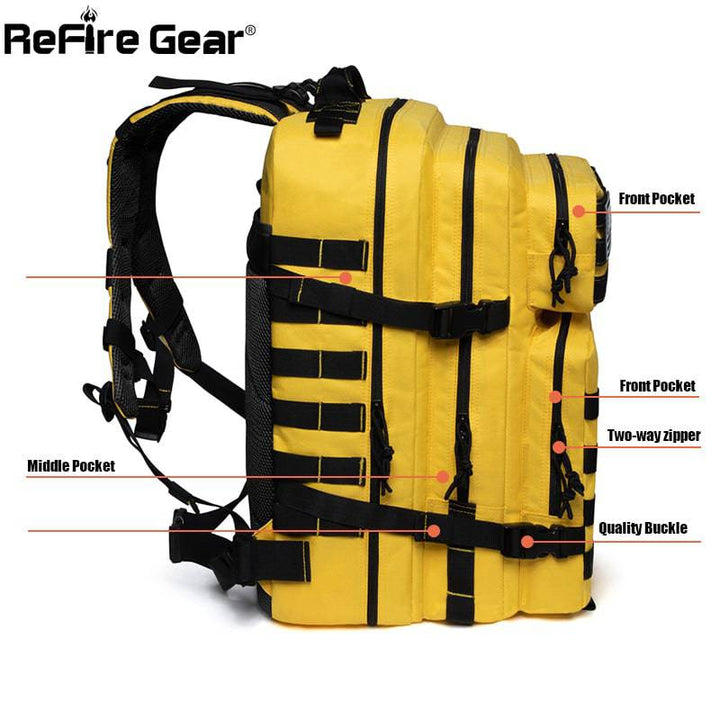 Mochila Táctica, Impermeable, de 50L, Tipo Militar, Unisex, ReFire Gear. - MAGICAL OUTDOOR