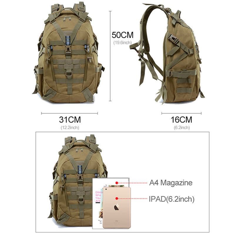 Mochila Táctica, Impermeable, de 40L, Tipo Militar, Unisex. - MAGICAL OUTDOOR