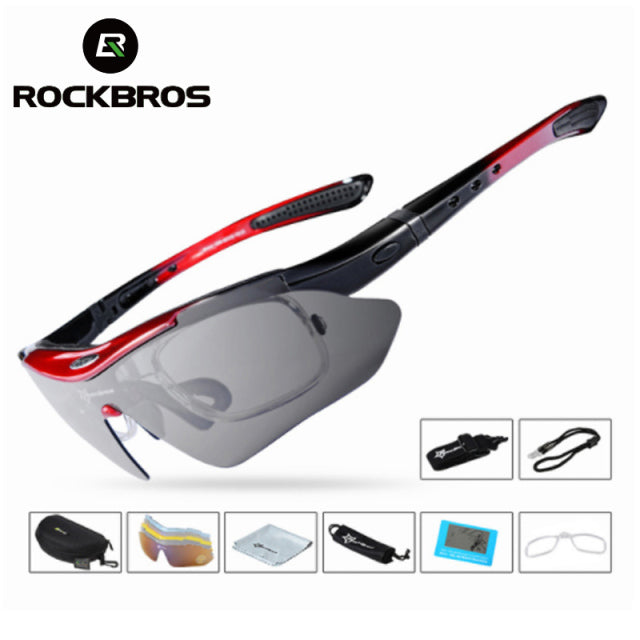 Gafas de Sol Polarizadas RockBros, 100% UV, Set de 5 Lentes, Deportes al Aire Libre. - MAGICAL OUTDOOR