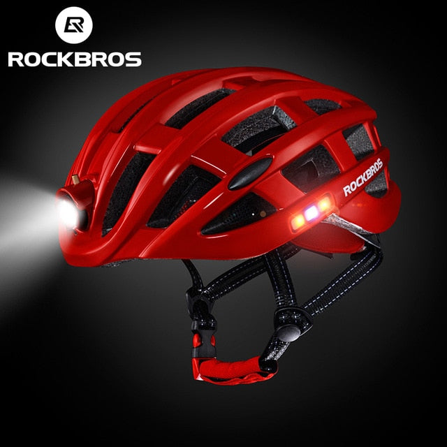 Casco con Luces Delantera, Laterales y trasera integradas, ROCKBROS. - MAGICAL OUTDOOR