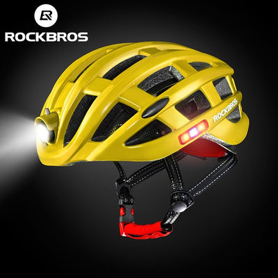 Casco con Luces Delantera, Laterales y trasera integradas, ROCKBROS. - MAGICAL OUTDOOR