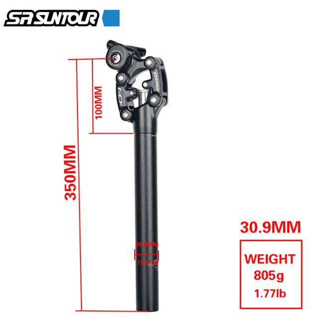 Tija de Sillín Amortiguada para Bicicleta SR SUNTOUR NCX, 350mm. - MAGICAL OUTDOOR