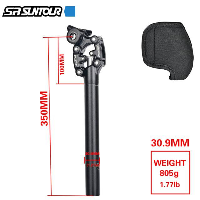 Tija de Sillín Amortiguada para Bicicleta SR SUNTOUR NCX, 350mm. - MAGICAL OUTDOOR