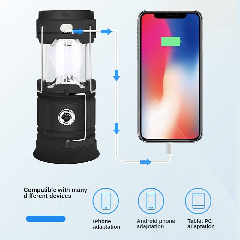 Linterna Solar Impermeable para acampar, Batería de 18650 mAh. - MAGICAL OUTDOOR