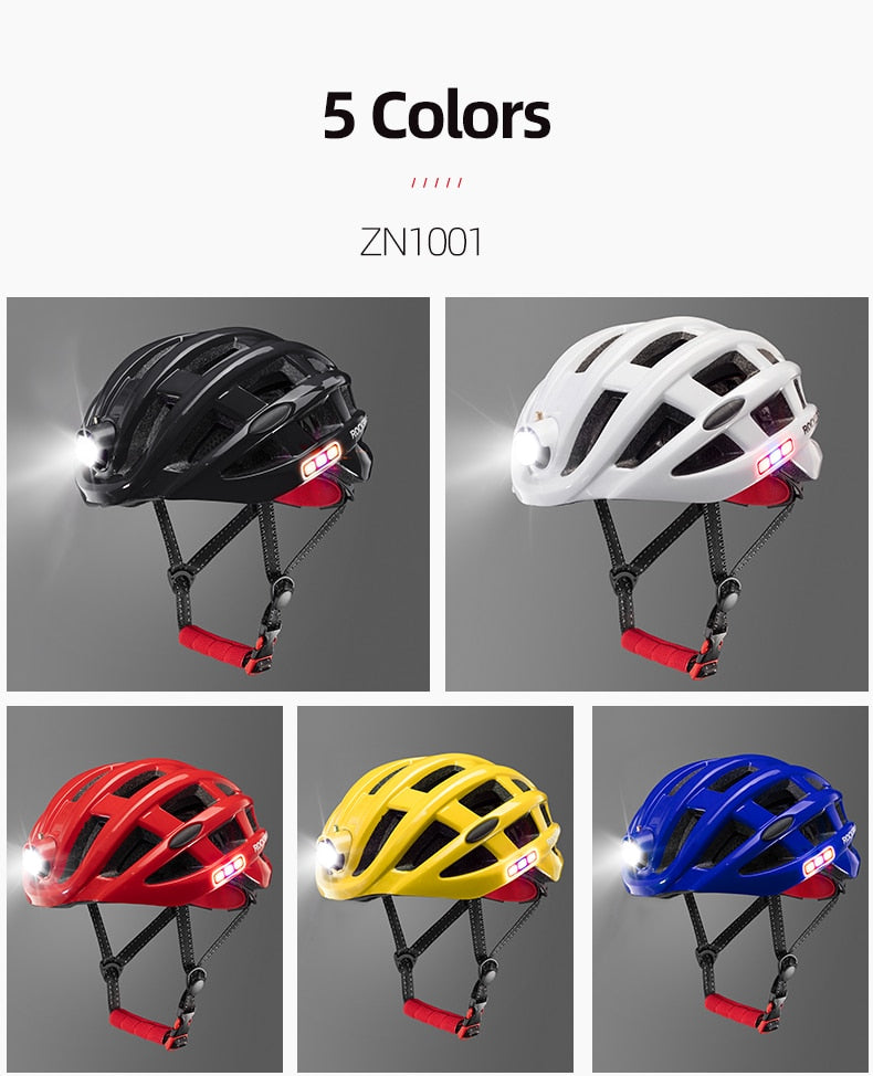 Casco con Luces Delantera, Laterales y trasera integradas, ROCKBROS. - MAGICAL OUTDOOR