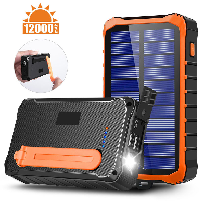 Cargador de batería Solar portátil, 12000mAh, Luz LED. - MAGICAL OUTDOOR